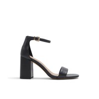 Main view of Black Adroesa Heeled Sandals for women. 