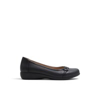 Vue principale des Marys Janes Ballerines couleur Noir Crarenna pour femme. 