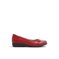 Vue principale des Marys Janes Ballerines couleur Rouge Crarenna pour femme. 