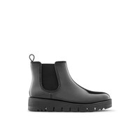 Main view of Black/Black Firenze Chelsea Rainboots for women. 