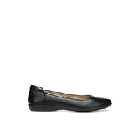 Main view of Black Flexy Slip Ons for women. 