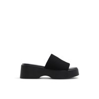 Main view of Black Jadden Slide Sandals for women. 