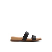 Main view of Black Rheallan Slide  Sandals for women. 