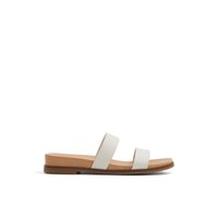 Main view of White Rheallan Slide  Sandals for women. 