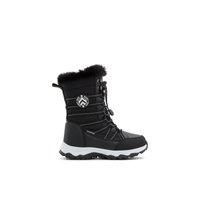 Main view of Black Snowflakes-jg Mid-Calf Boots for women. 