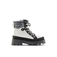 Main view of White/Black Suma Winter Ankle Boots for women. 