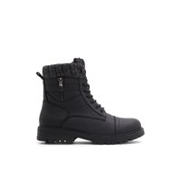 Main view of Black Woof Ankle Boots for women. 